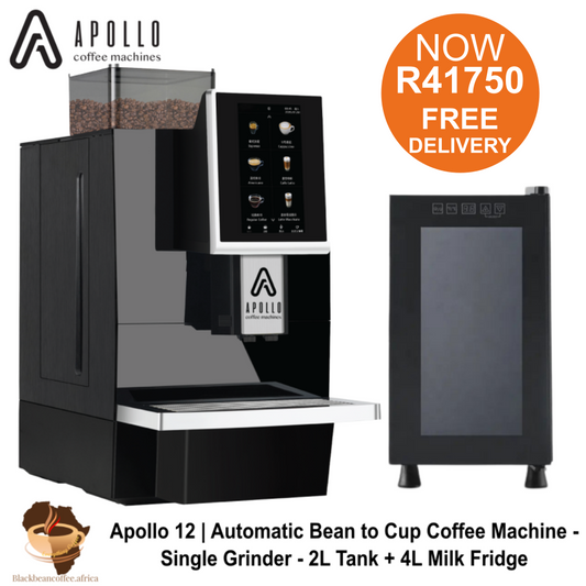 Apollo 12 | Automatic Bean to Cup Coffee Machine - Single Grinder - 2L Tank + 4L Milk Fridge