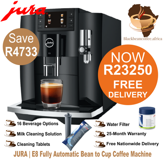 JURA | E8 Fully Automatic Bean to Cup Coffee Machine - Piano Black