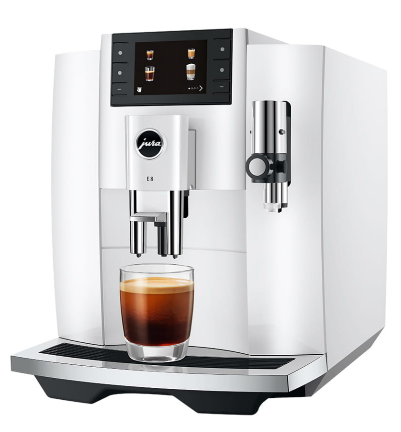 JURA | E8 Fully Automatic Bean to Cup Coffee Machine - Piano White