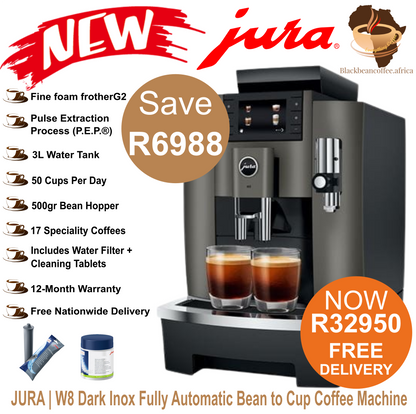 JURA | W8 Fully Automatic Bean to Cup Coffee Machine - Dark Inox - NEW